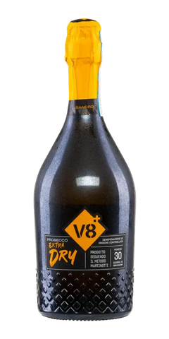 V8+ Sior Sandro Prosecco Vino Spumante Extra Dry, italienischer Schaumwein mit floralen Noten und 11,5 % Vol.