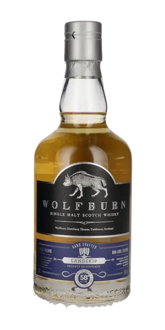 Schottischer Whisky Wolfburn Langskip, Single Malt aus Schottland, gereift in First-Fill Bourbonfässern, 58% Vol.