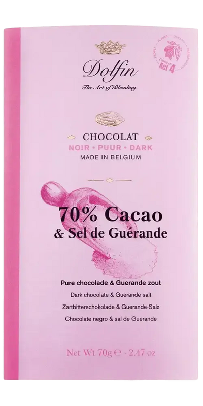 Dolfin - dunkle Schokolade 70% Kakao & Guerande-Salz