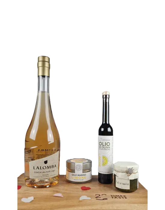 Valentinstags Geschenk - Rosé Wein & Basilikumpesto