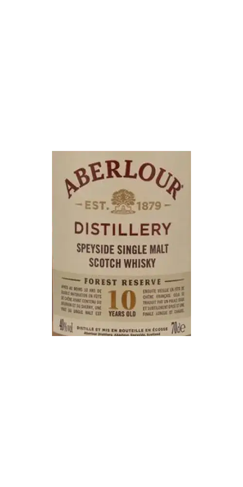 Schottischer Whisky Aberlour 10 Jahre Forest Reserve, Speyside Single Malt, harmonischer Geschmack, 700ml Flasche.