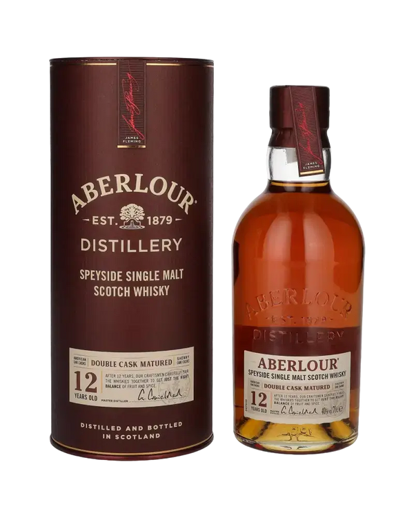 Schottischer Whisky Aberlour 12 Jahre, Double Cask, Speyside. Fruchtige Noten und reichhaltiger Sherrygeschmack.