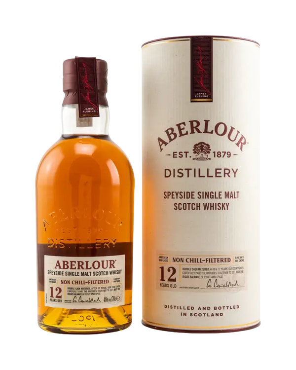 Schottischer Whisky Aberlour 12 Jahre, nicht kühlgefiltert, Speyside Single Malt, in edler Verpackung.