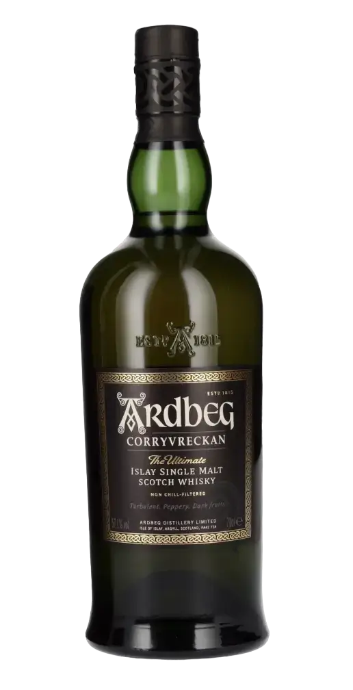Schottischer Whisky Ardbeg Corryvreckan, Islay Single Malt, intensiver Geschmack mit dunkler Schokolade und Kirsche.