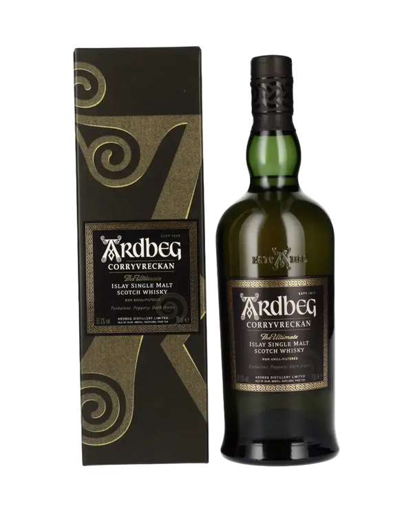 Schottischer Whisky Ardbeg Corryvreckan mit Box, Islay Single Malt, intensive Geschmacksnuancen.