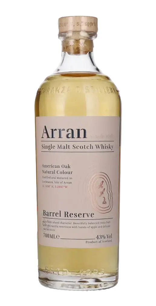 Schottischer Whisky Arran Barrel Reserve, 43% vol, frischer, leichter Single Malt in elegantem Design.