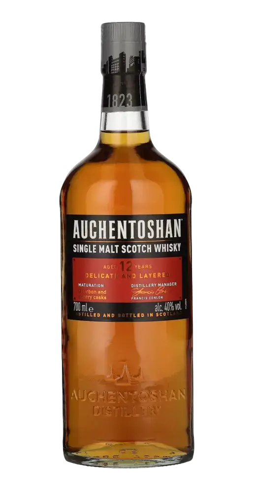 Schottischer Whisky Auchentoshan 12 Jahre Single Malt aus Schottland, 700 ml, delikater Geschmack, Dreifach-Destillation.