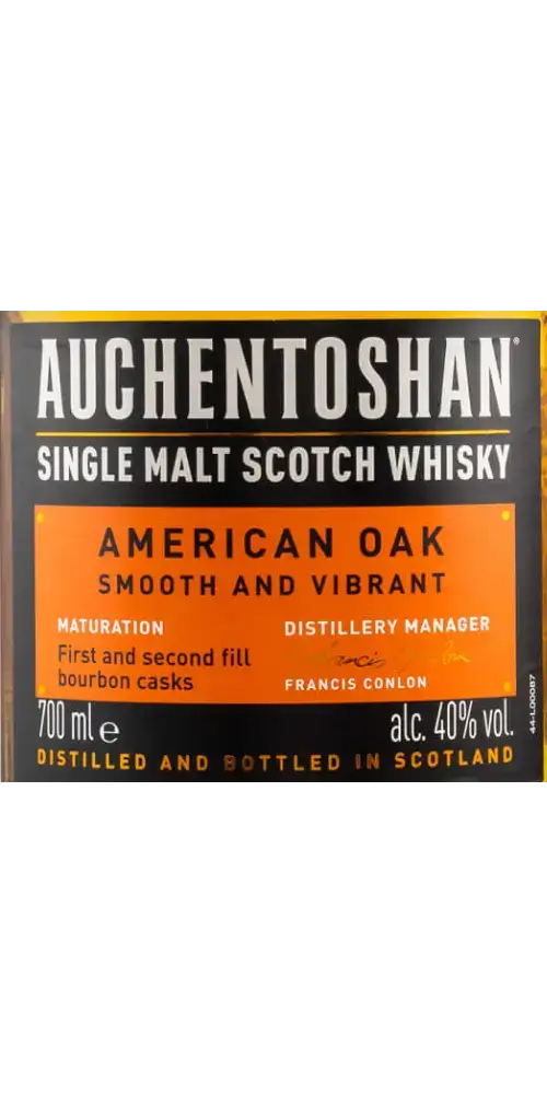 Schottischer Whisky Auchentoshan American Oak, Single Malt, gereift in Bourbonfässern, 700 ml, 40% vol.