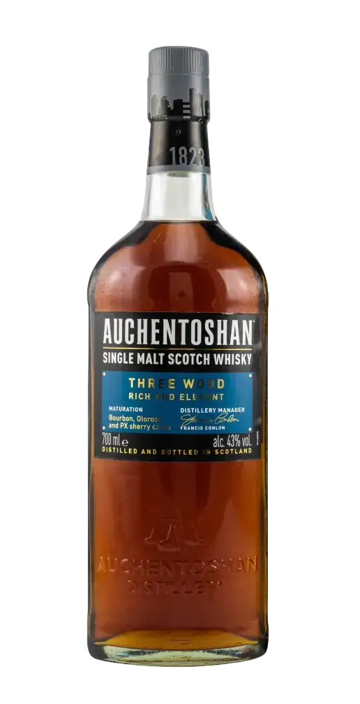 Schottischer Whisky Auchentoshan Three Wood, Single Malt mit Aromen von Johannisbeeren und Zimt, 700ml.