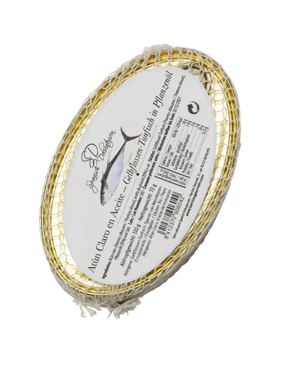 Barcino Gourmet Feinkost - Atún Claro en Aceite, Gelbflossen Thunfisch in Öl, ideal für Salate und Saucen.