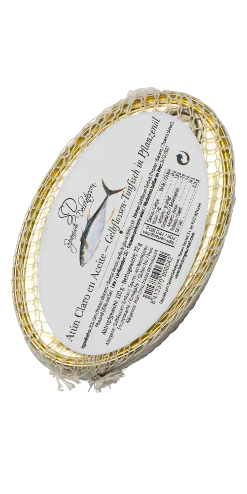 Barcino Gourmet Feinkost - Atún Claro en Aceite, zarter Gelbflossen Thunfisch in Öl für Salate und Saucen.
