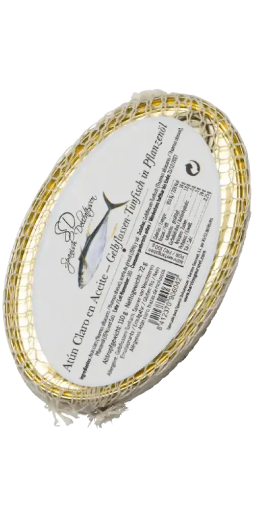 Barcino Gourmet Atún Claro in Öl, Feinkost aus Gelbflossen Thunfisch, ideal für Salate und Saucen.