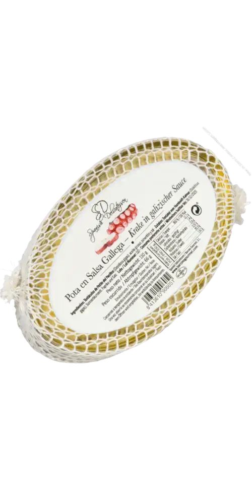 Barcino Gourmet Pota en Salsa Gallega, Feinkost aus Galizien, marinierte Tintenfische in feiner Sauce.
