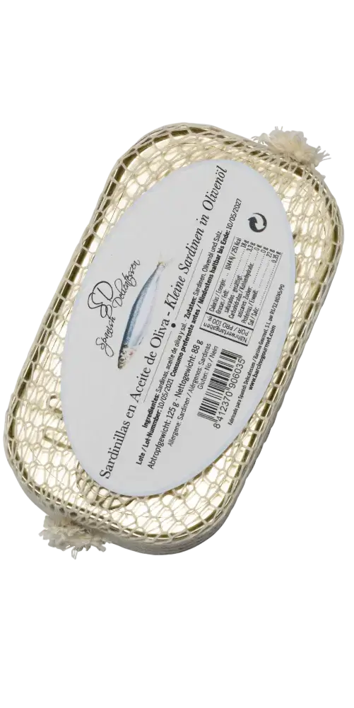 Barcino Gourmet Feinkost Sardinillas en Aceite de Oliva, eine spanische Delikatesse in Öl eingelegt. Ideal für Tapas.