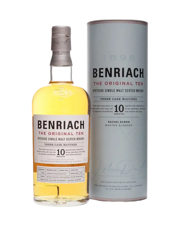 Schottischer Whisky Benriach The Original Ten, 10 Jahre, Speyside Single Malt in hochwertiger Verpackung.