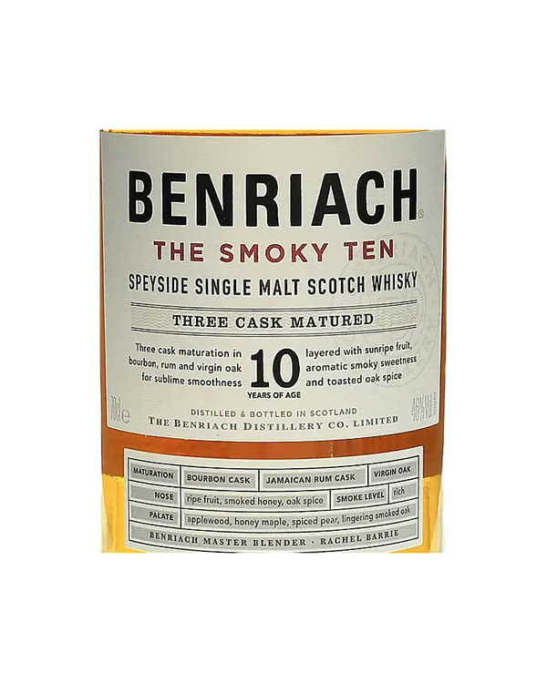 Schottischer Whisky Benriach The Smoky Ten, 10 Jahre, Speyside, dreifach gereift, in Tube.