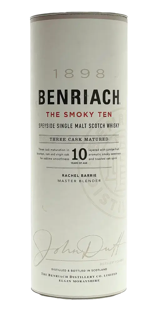 Schottischer Whisky Benriach The Smoky Ten, Speyside Single Malt, 10 Jahre, Three Cask Matured, Whisky Tube.