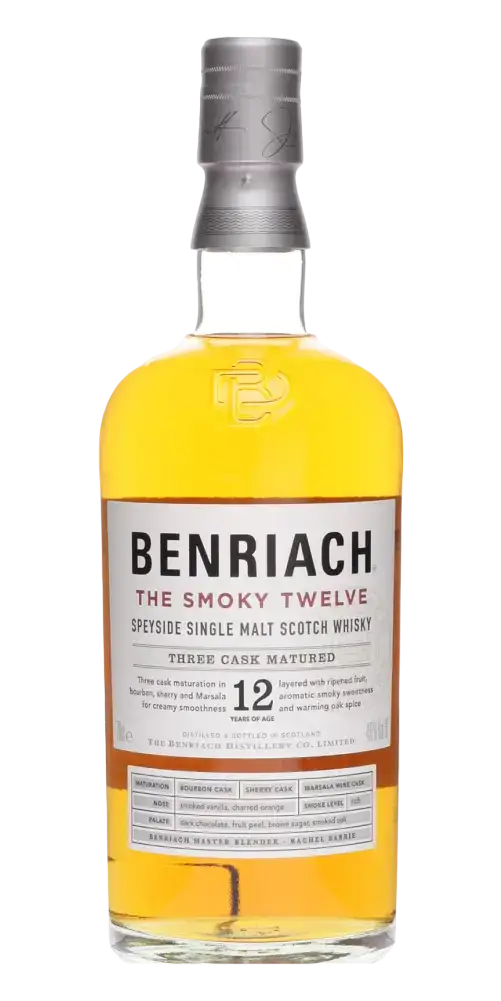 Schottischer Whisky Benriach The Smoky Twelve, 12 Jahre, Speyside, Einzelfass, fruchtige Aromen, rauchiger Charakter.