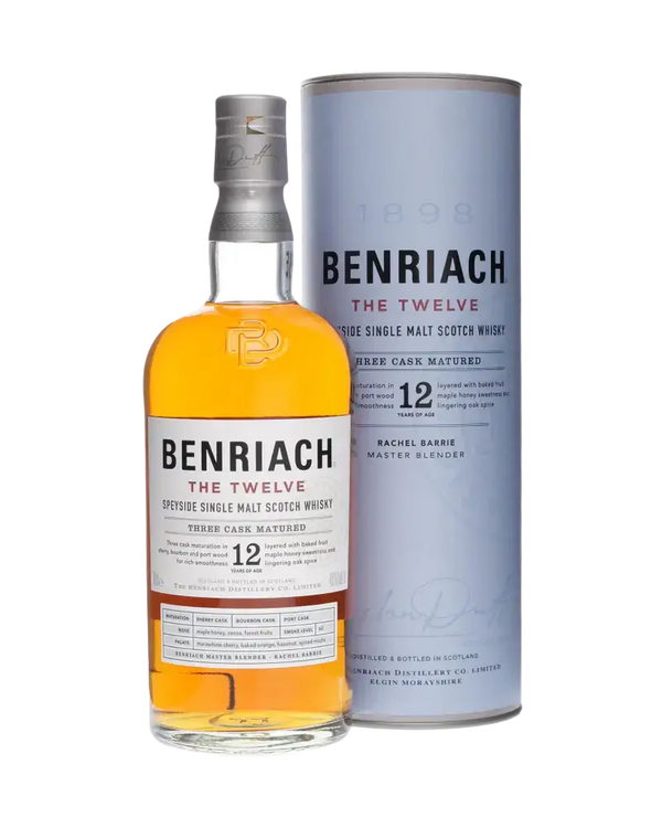 Schottischer Whisky Benriach The Twelve, 12 Jahre, Speyside, Single Malt, dreifach gereift, 700ml.