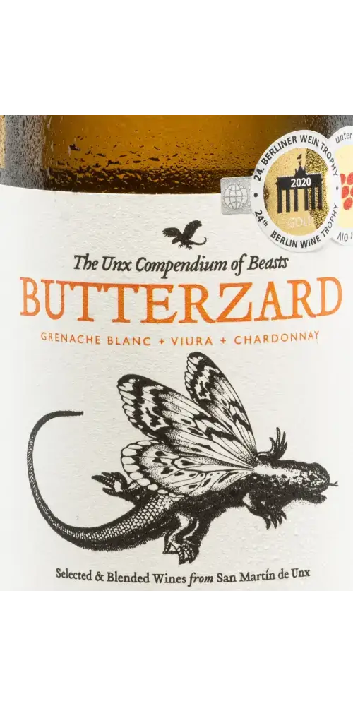 Butterzard, spanischer Weißwein mit Aromen von Zitrusfrüchten und tropischen Noten aus Navarra.