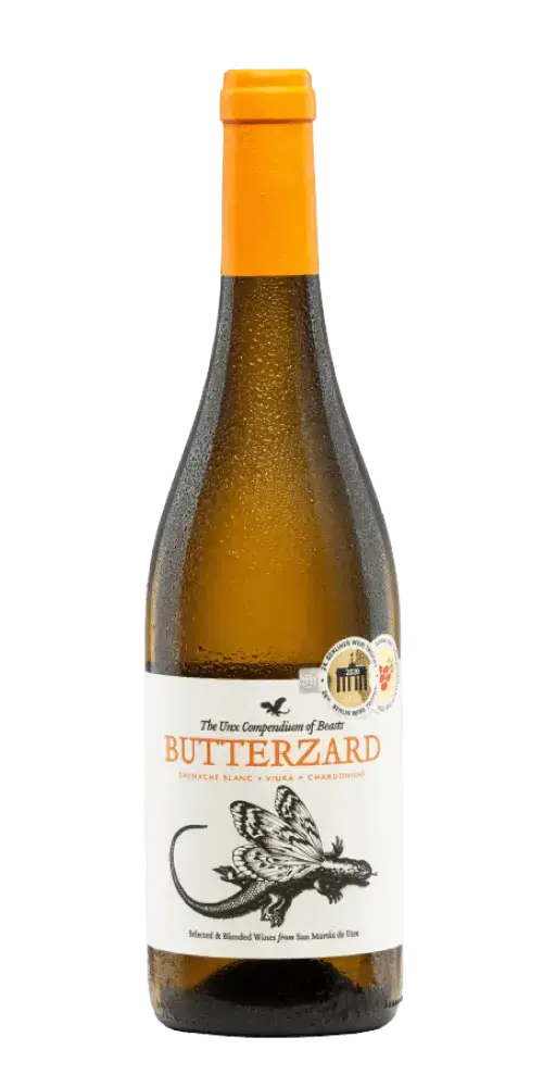 Butterzard, spanischer Weißwein aus Navarra, bietet frische Zitrusaromen und mineralische Noten.