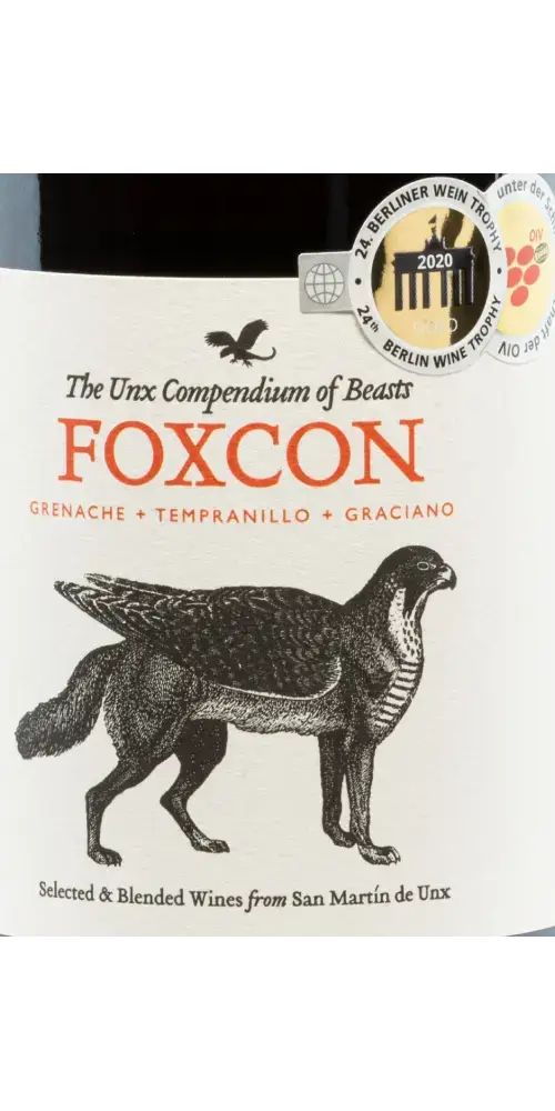 Foxcon, spanischer Rotwein aus Grenache und Tempranillo, vereint fruchtige Aromen und 14 % Vol. Alkohol aus Navarra.
