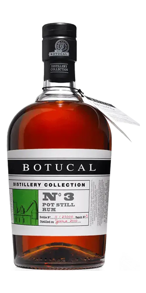 Botucal N° 3 Rum aus Venezuela, Pot Still-Verfahren, bernsteinfarben, Aromen von Toffee und Vanille.