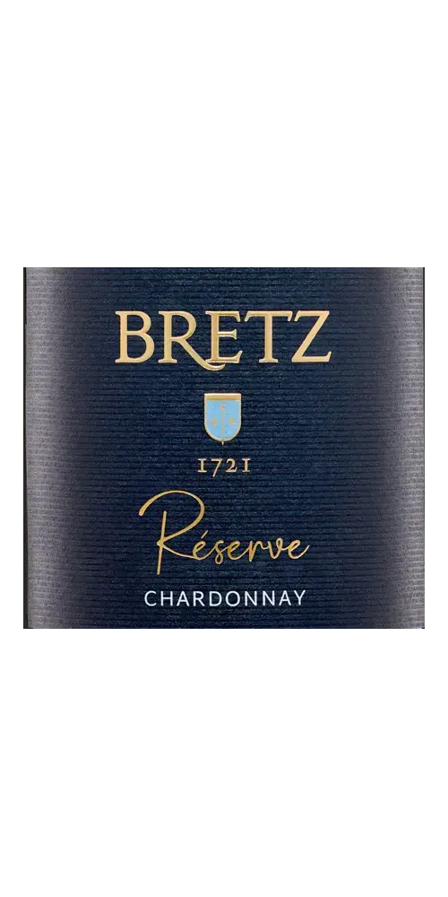 Chardonnay Réserve, Weißwein von Bretz mit Aromen reifer Melonen und Pfirsichen, Jahrgang 2023.