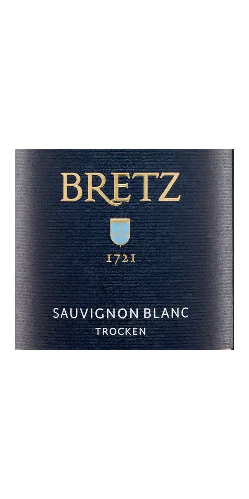 Bretz Sauvignon Blanc, trockener Weißwein mit fruchtigen Aromen und erfrischender Säure, Jahrgang 1721.