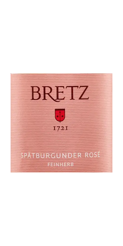 Bretz Spätburgunder Rosé Feinherb, eleganter Roséwein aus Bechtolsheim, fruchtig mit feiner Süße und erfrischender Säure.
