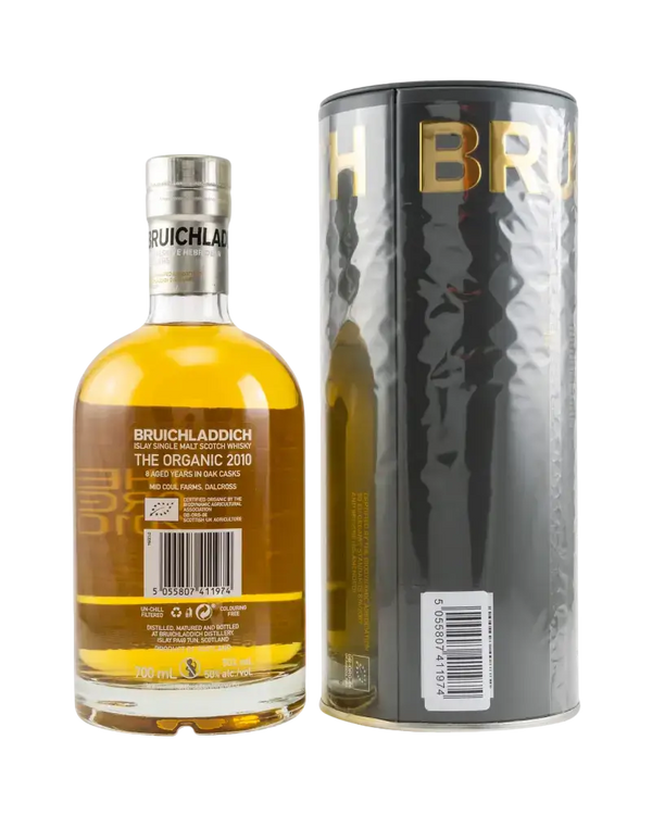 Schottischer Whisky Bruichladdich 2010, Bio Gerste, 8 Jahre Reifung, fruchtige, malzige Noten, Islay, 700ml.