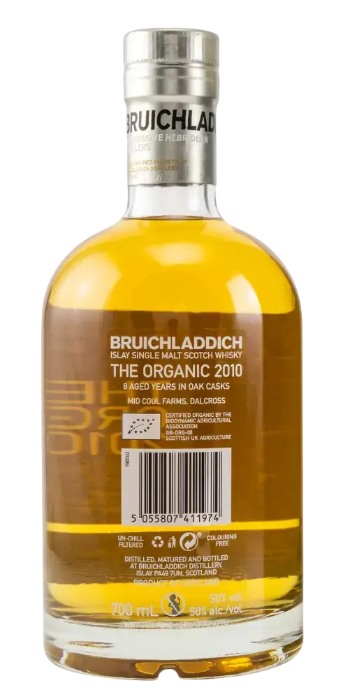 Schottischer Whisky Bruichladdich The Organic 2010, 8 Jahre gereift in Eichenfässern, 700 ml Flasche