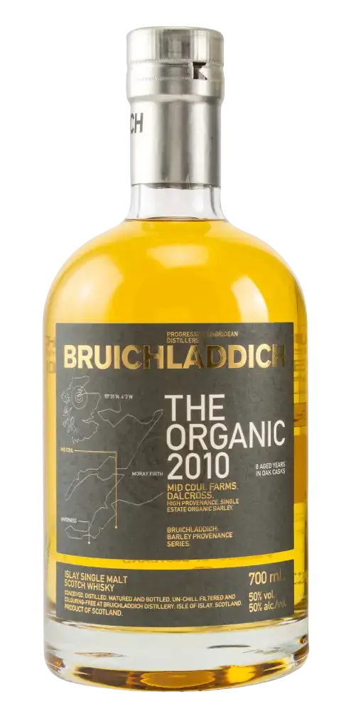 Schottischer Whisky Bruichladdich The Organic 2010, Islay Single Malt, 700 ml, Bio Gerste, Ex-Bourbon-Fässer, 50% vol.