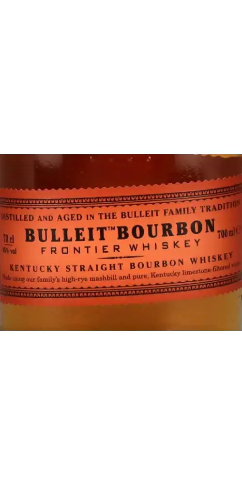 Amerikanischer Whiskey Bulleit Bourbon 700ml, Kentucky Straight Bourbon mit kräftigem Geschmack in eleganter Flasche.