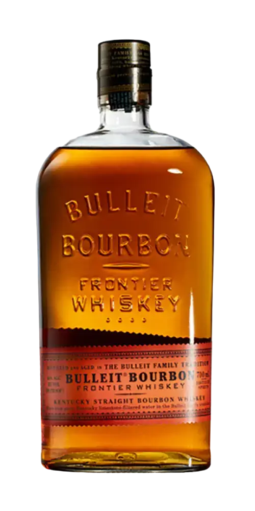 Amerikanischer Whiskey Bulleit Bourbon Kentucky Straight Bourbon in einer klassischen Flasche, 750ml.