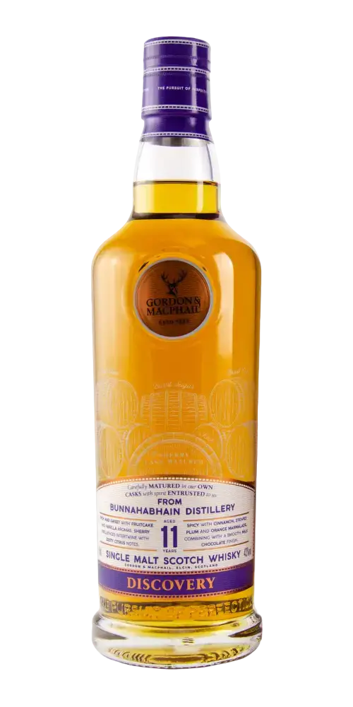 Schottischer Whisky Bunnahabhain 11 Jahre aus Sherryfass, von Gordon & MacPhail, 700ml, Single Malt, Discovery.