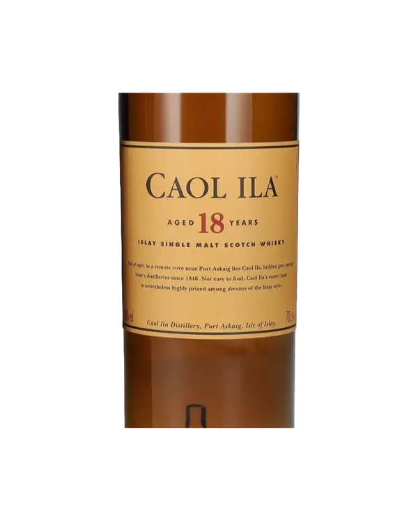 Schottischer Whisky Caol Ila 18 Jahre, Islay Single Malt, harmonisch mit Rauch und Süße, 700ml Flasche.