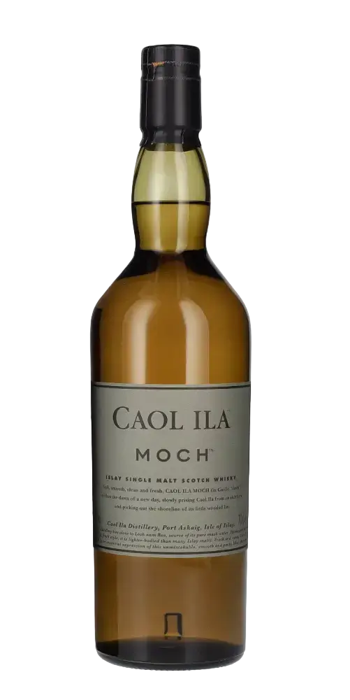 Schottischer Whisky Caol Ila Moch, Islay Single Malt mit rauchigem, maritimem Charakter und frischen Aromen.
