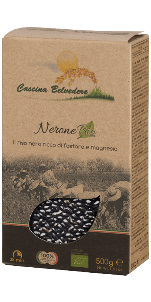 Cascina Belvedere Riso integrale Nerone Bio 500g, Feinkost, schwarzer Reis, nussig, ideal für Risotto-Gerichte.