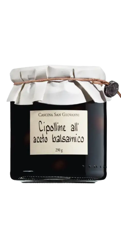 Kleine Zwiebeln in Balsamico 290g von Cascina San Giovanni, exquisite Feinkost aus Modena, Italien.