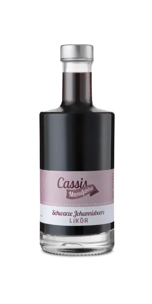 Cassis-Likör Schwarze Johannisbeere 200ml von Cassismanufaktur für aromatische Getränke und Desserts.