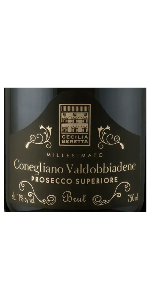 Cecilia Beretta Prosecco Superiore DOCG, brutter Schaumwein aus Conegliano Valdobbiadene mit 11,5 % Vol.