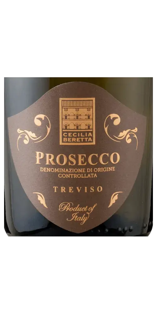 Cecilia Beretta Prosecco Spumante DOC Extra Dry, italienischer Schaumwein mit feiner Qualität aus Treviso.