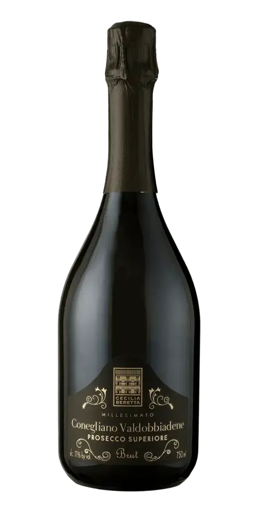 Cecilia Beretta Prosecco Superiore DOCG, italienischer Schaumwein mit eleganter Perlage und fruchtigem Aroma.
