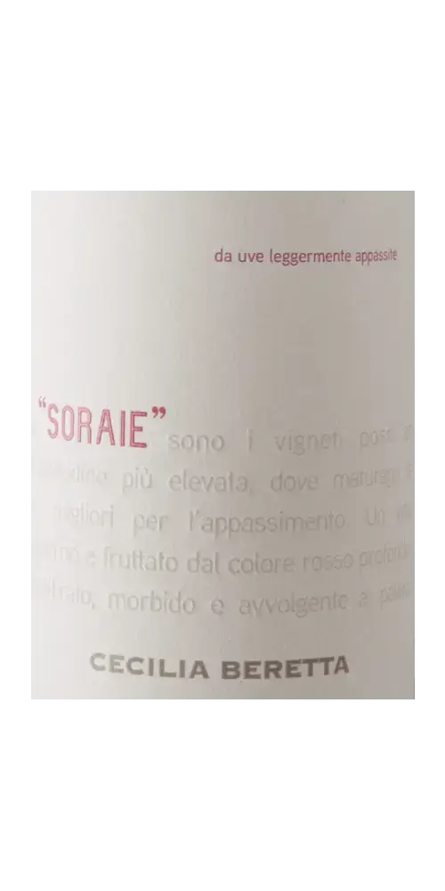 Cecilia Beretta Rosso Veneto IGT Soraie, Rotwein aus Venetien mit runden, halbtrockenen Noten.