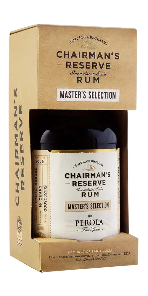 Rum Chairman's Reserve Master's Selection Perola in der Verpackung, Saint Lucia, Ex-Bourbon-Fässer, Cask Strength.