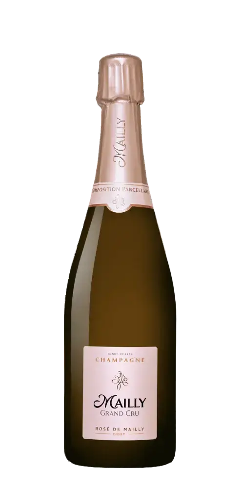 Champagne Mailly Grand Cru Rosé, feiner Rosé-Champagner aus Jahrzehnten alten Pinot Noir-Rebstöcken mit blumigen Noten.