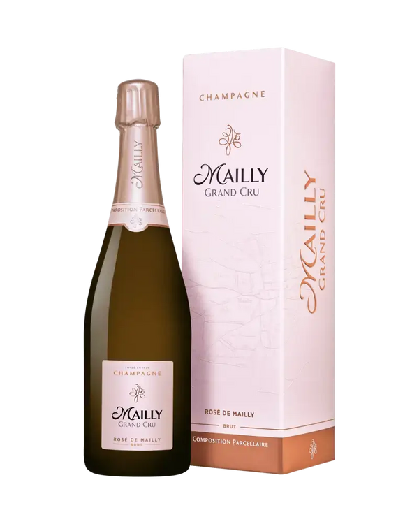 Champagne Mailly Grand Cru Rosé, eleganter Rosé-Champagner mit blumigen Aromen und Pinot Noir aus Frankreich.