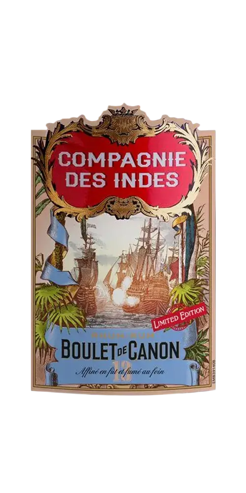 COMPAGNIE DES INDES Boulet de Canon – limitierte Edition mit maritimen Motiven auf Etikett.