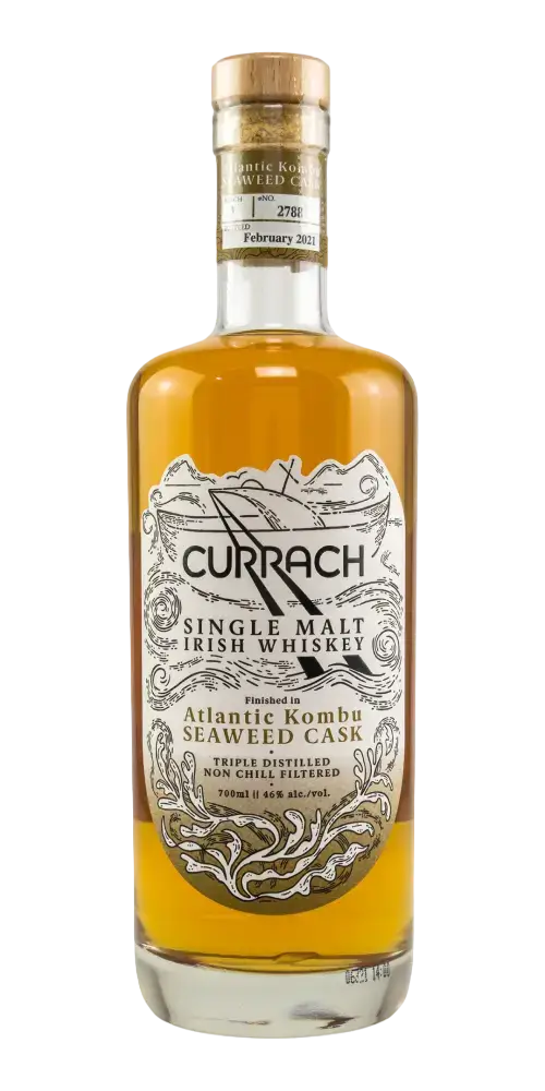 Irischer Whiskey von Currach im Atlantik Kombu Kask, dreifach destilliert und vollmundig im Geschmack.